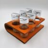 Θήκη Μπαχαρικών Σε Ξύλινη Βάση Με 6 Γυάλινα Βαζάκια 19x16xY11εκ.