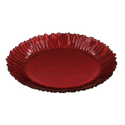 Πιατέλα γυάλινη κόκκινη Aurora 10546