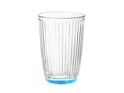 Azzurro-lines Ποτήρι Νερού Γυάλινο Γραμμή Χρώμα Γαλάζιο 390 ml
