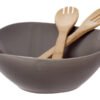 Σαλατιέρα Πορσελάνινη Beige-Grey με Κουτάλες Bamboo – Σετ 3 Τεμαχίων Cryspo Trio 26.000.933