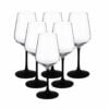 Ποτήρια Κρασιού Σετ 6 Τεμαχίων Μαύρα Crystal Bohemia Domcolori 450ml
