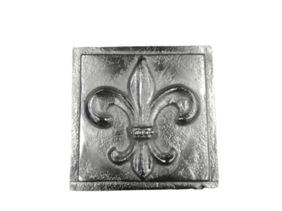 Διακοσμητικό μεταλλικό κουτί τετράγωνο fleur-de-lis.