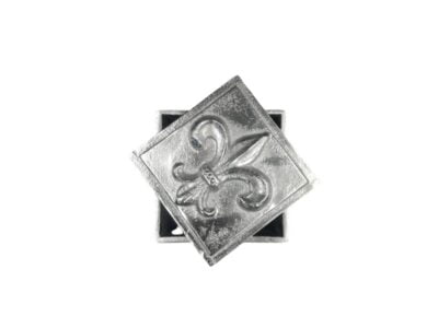 Διακοσμητικό μεταλλικό κουτί τετράγωνο fleur-de-lis.