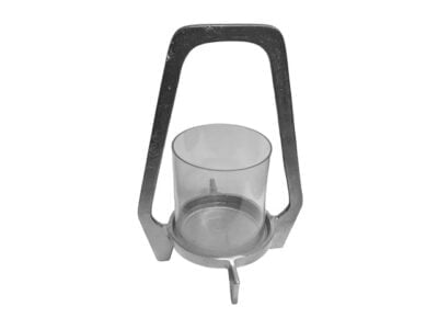 Διακοσμητικό Τρίγωνο Φανάρι Ασημί Μεταλλικό 21x21x31εκ