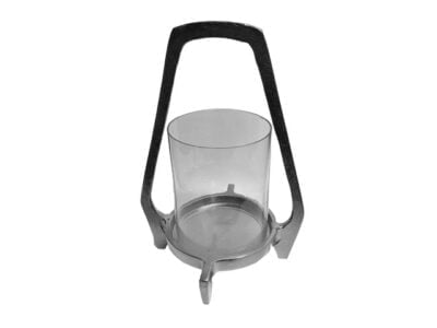 Διακοσμητικό Τρίγωνο Φανάρι Ασημί Μεταλλικό 18x18x26εκ.