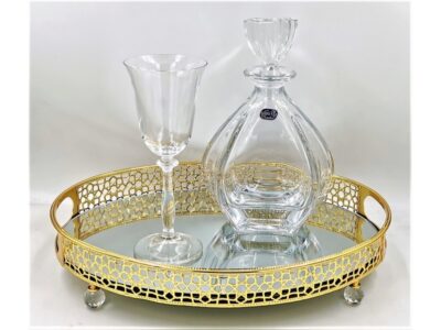 Δίσκος Μεταλλικός Στρογγυλός Χρυσός Με Καθρέπτη 35εκ.