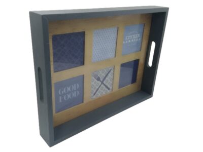 Ξύλινος δίσκος σερβιρίσματος με φωτογραφοθήκη 40,5 εκ