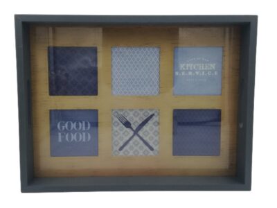 Ξύλινος δίσκος σερβιρίσματος με φωτογραφοθήκη 40,5 εκ