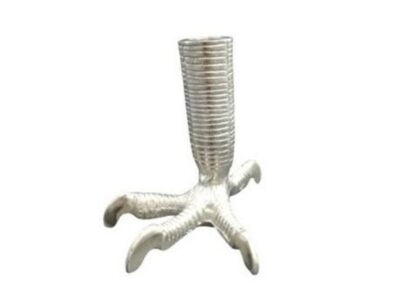 Κηροπήγιο ασημί πόδι κόκορα 13cm