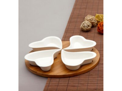 lotos_-bamboo_-6046_-65.000.131_BASI_BAMBOO_PATRA_DOMUMART.jpg Cryspo Trio Ορντεβιέρα Πορσελάνης 4 Θέσεων Καρδιά Με Βάση Lotos Bamboo 65.000.131