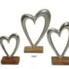 Μεταλλική Διακοσμητική Καρδιά σε Ξύλινη Βάση 10x16cm