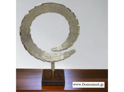 Διακοσμητικό Μεταλλικό Στεφάνι Με Ξύλινη Βάση 25x34.5εκ.
