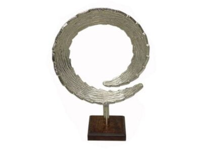 Διακοσμητικό Μεταλλικό Στεφάνι Με Ξύλινη Βάση 25x34.5εκ.