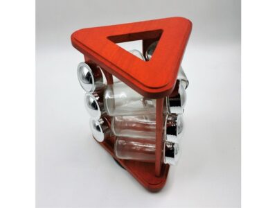 Ξύλινη Θήκη Για Μπαχαρικά Με Περιστρεφόμενη Βάση 9τεμ