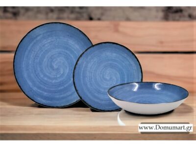 Πιάτα Μπλέ Πορσελάνη Χρώματιστά Σετ 20 Τεμαχίων