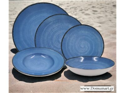 Πιάτα Μπλέ Πορσελάνη Χρώματιστά Σετ 20 Τεμαχίων